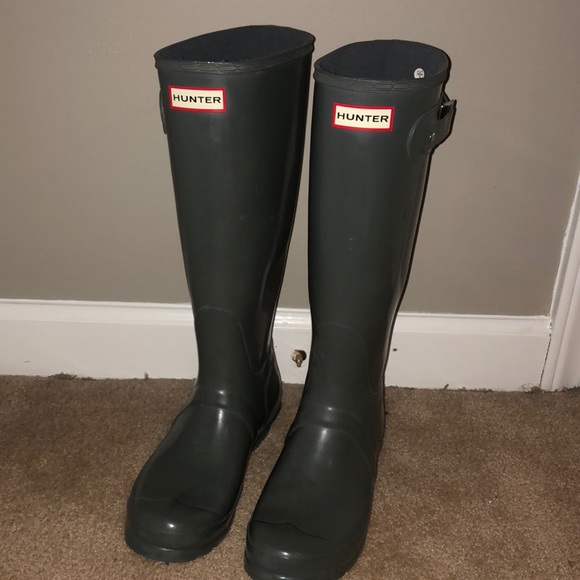 tall hunter boots size 8 in gray - Picture 2 of 3